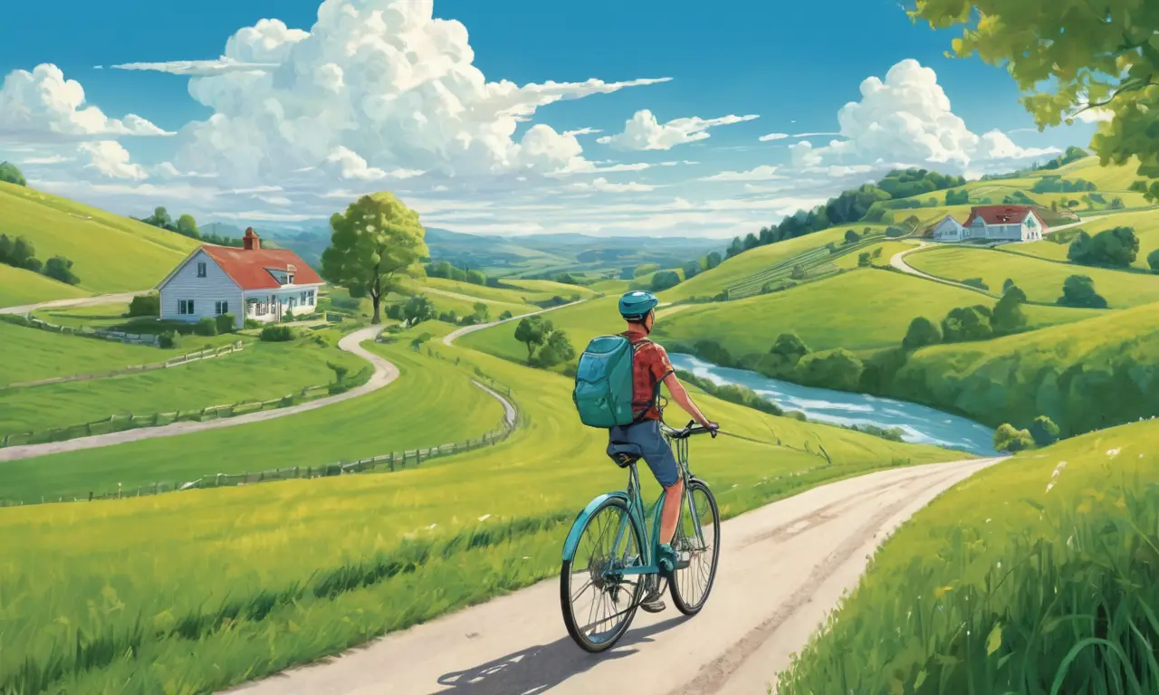 Un ciclista disfruta de un viaje al aire libre