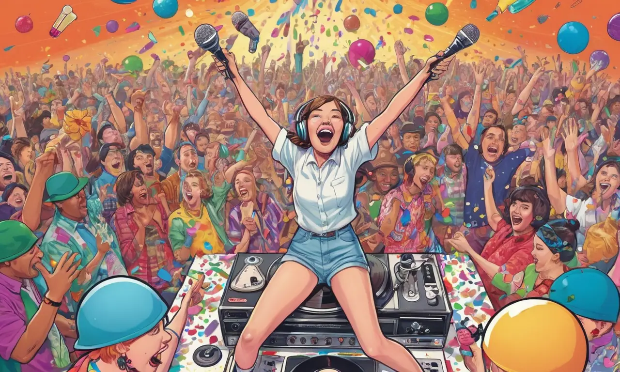 Una fiesta vibrante y caótica