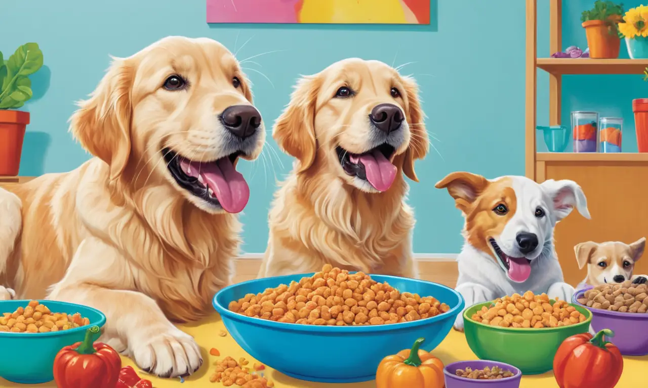 Un cachorro golden retriever disfruta de una fiesta canina llena de comida y alegría