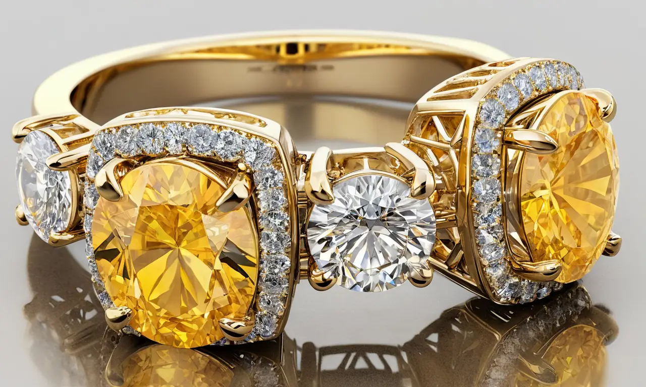 Joyas brillantes y elegantes con diseños intrincados