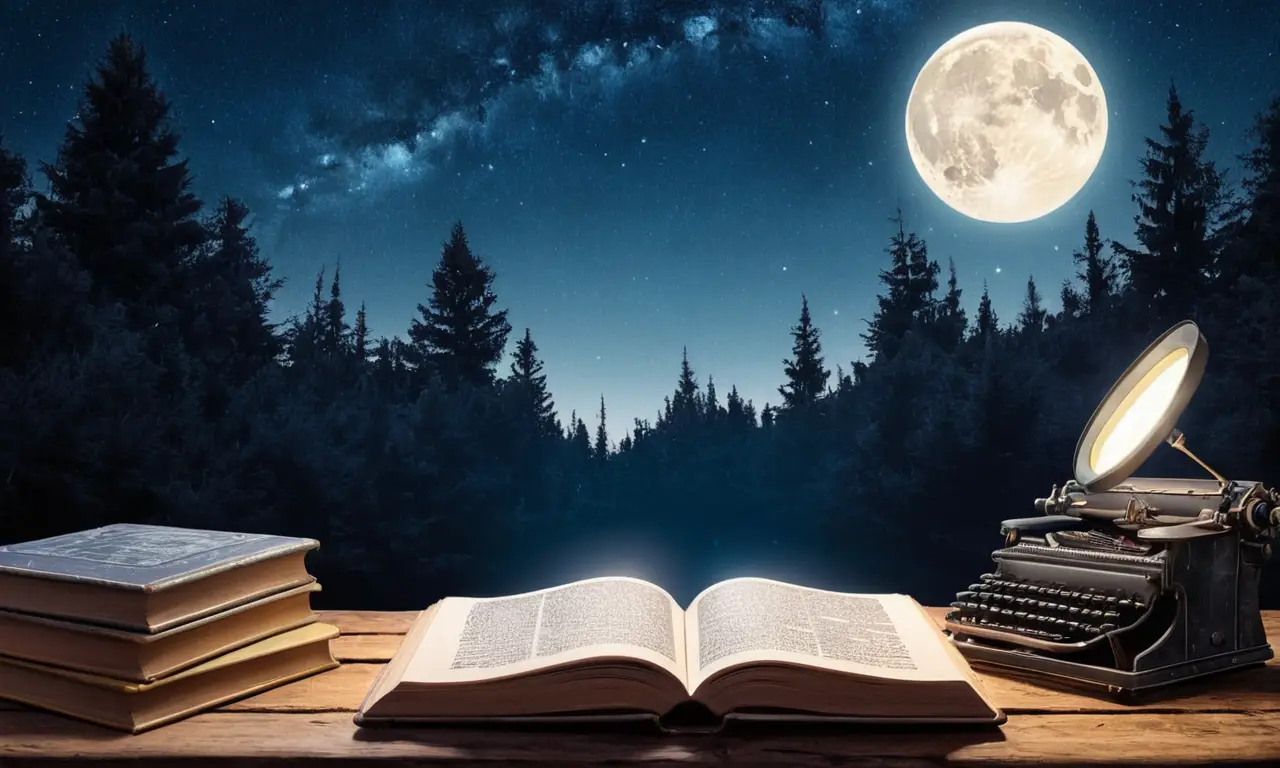 Un viaje literario bajo un cielo nocturno mágico