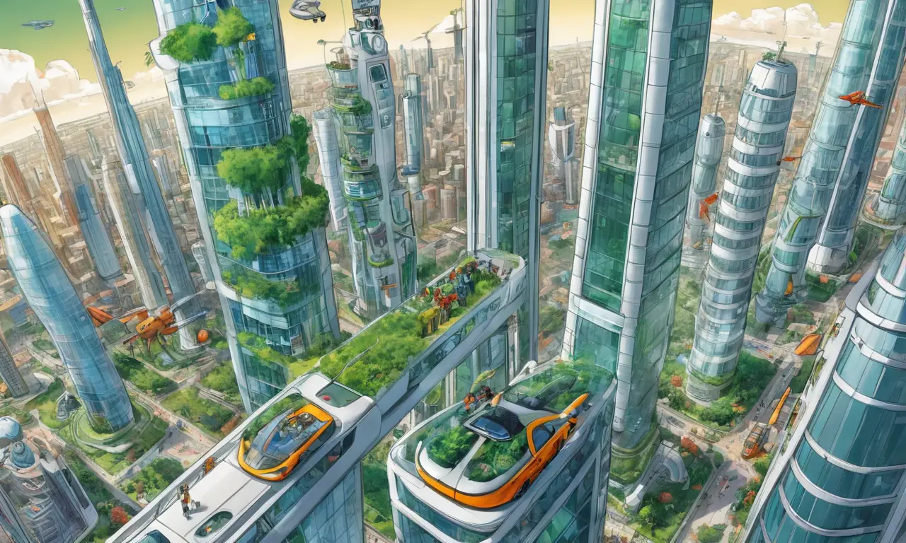 Un futuro brillante y vibrante llena de progreso y esperanza