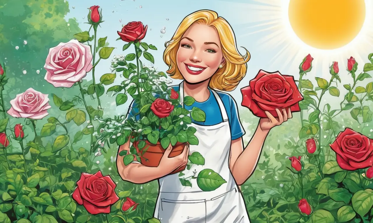 Un jardín exuberante y feliz florece bajo el sol