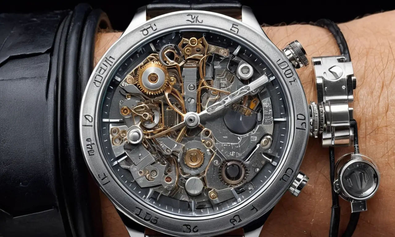 Un reloj de plata se desmonta para reparación
