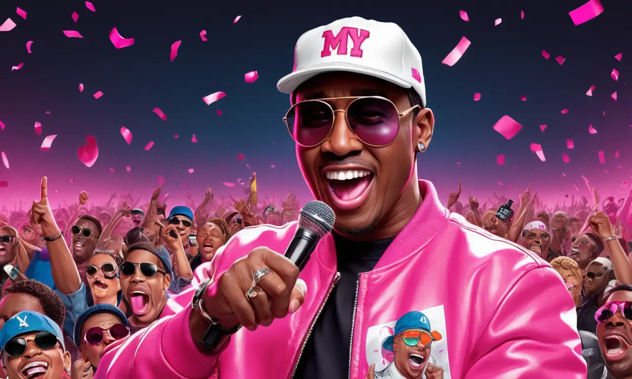 Dos perros de dibujos animados se enfrentan en una cancha de tenis bajo un cielo soleado