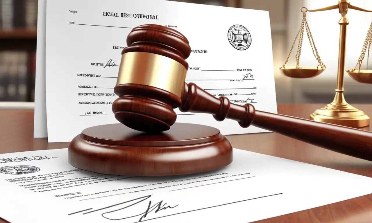 Un ambiente jurídico formal con elementos legales y de firma