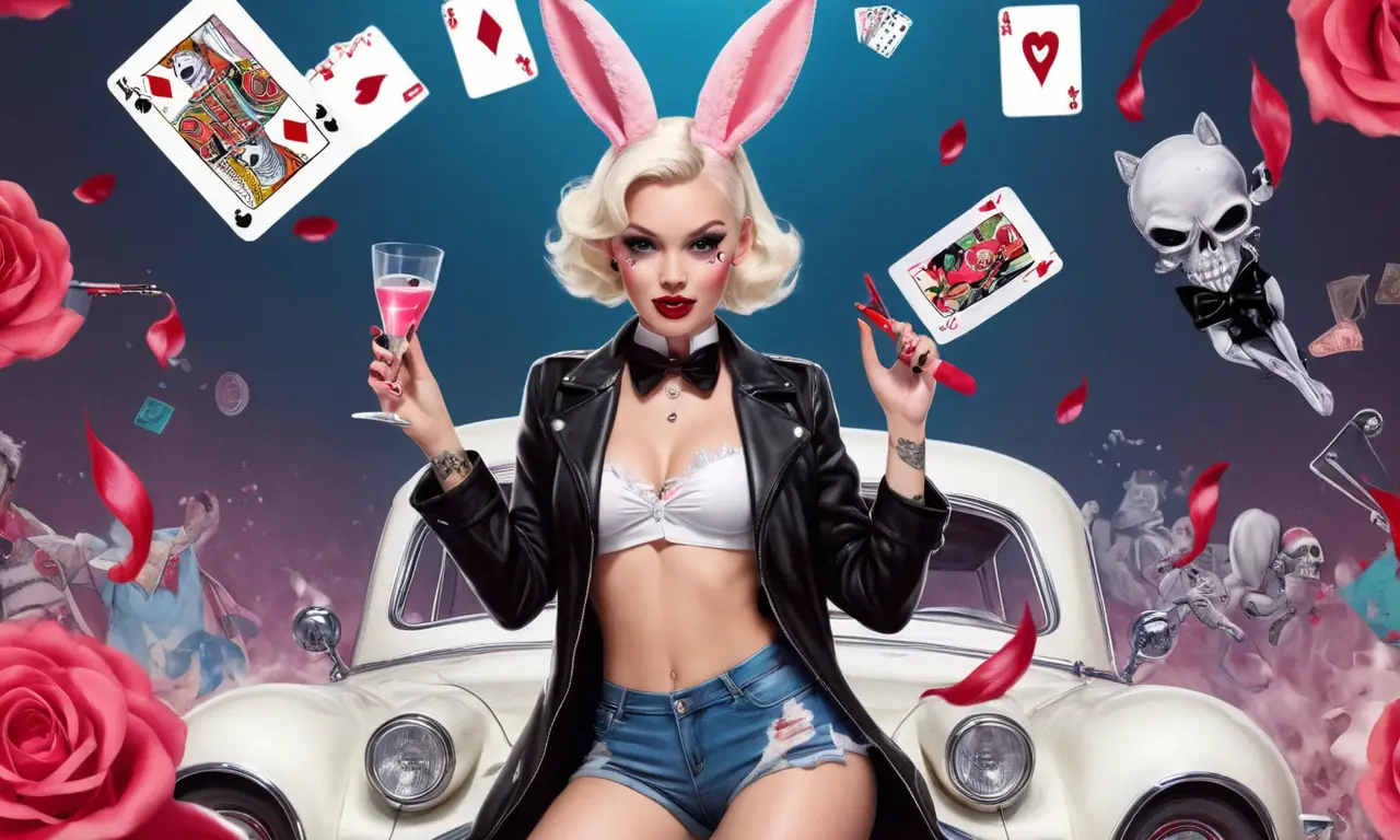 Una pin-up rockera con estilo rebelde