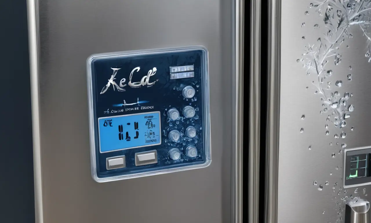 Un refrigerador moderno y eficiente con hielo listo