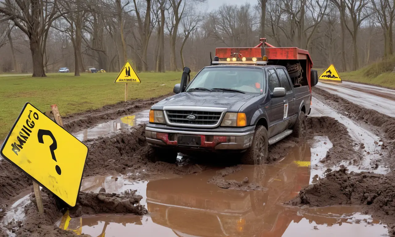 Un coche atascado requiere asistencia mecánica