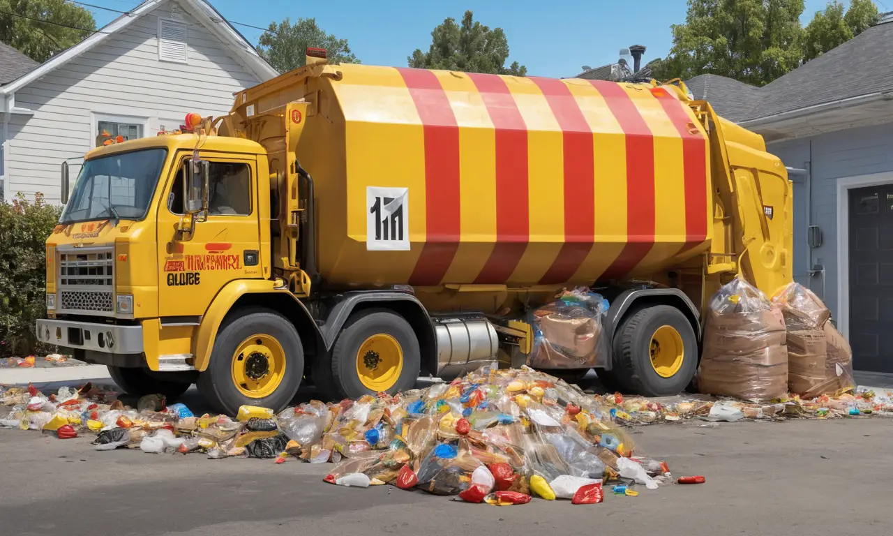 Un camión recolector de basura lleno se acerca