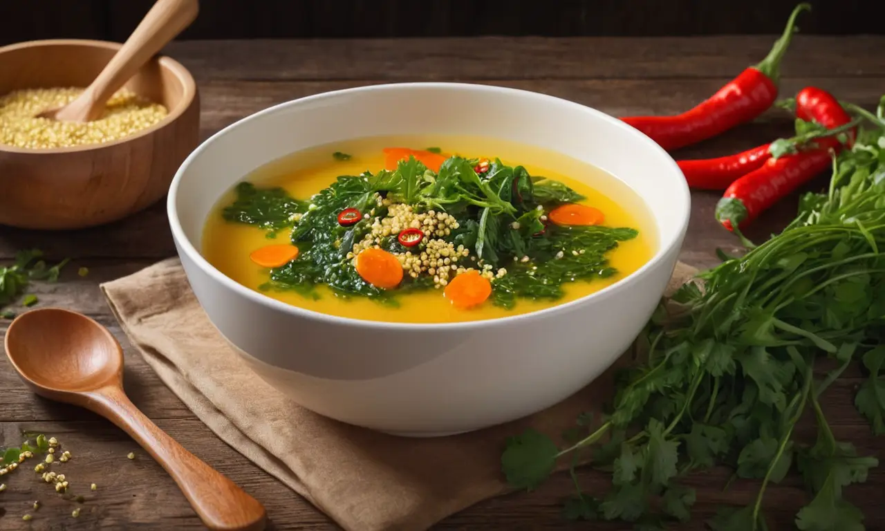Un plato de caldo reconfortante y saludable