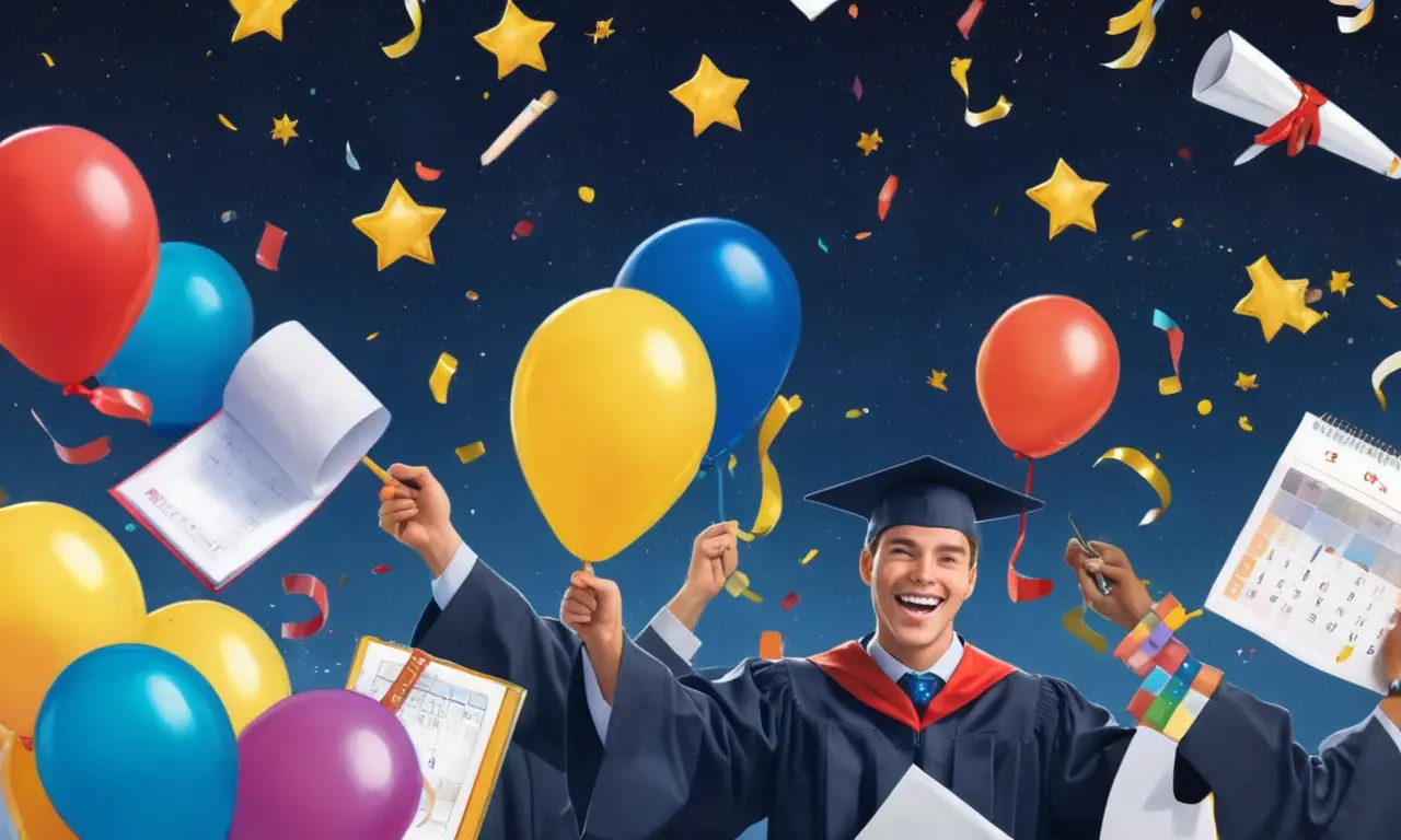 La celebración del éxito académico bajo un cielo estrellado