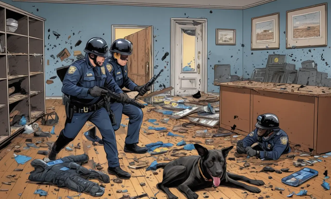 Una escena de allanamiento policial