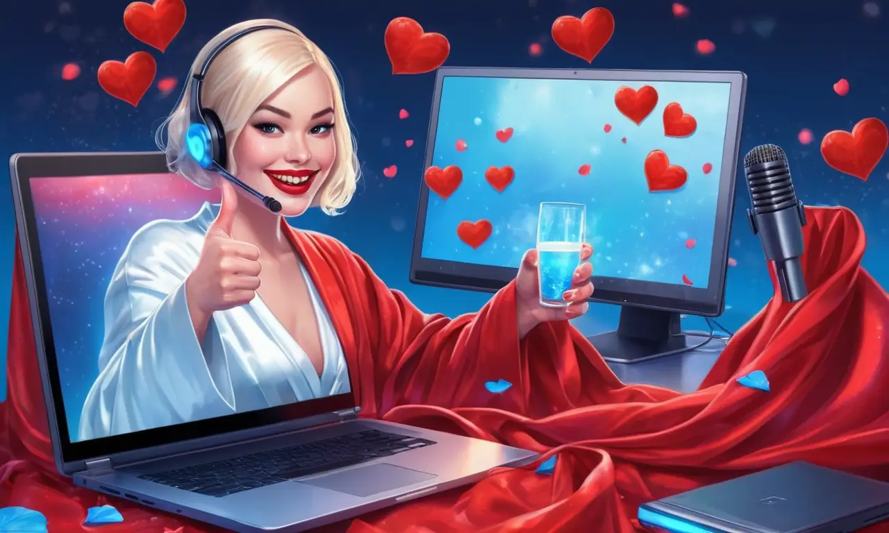 Una velada virtual romántica y atractiva