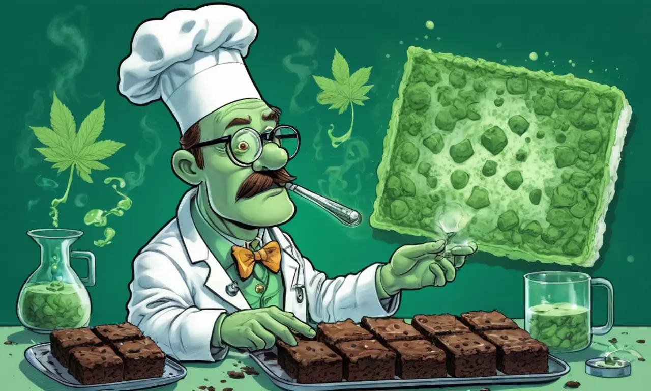 Un científico analiza el aroma de un brownie con cannabis