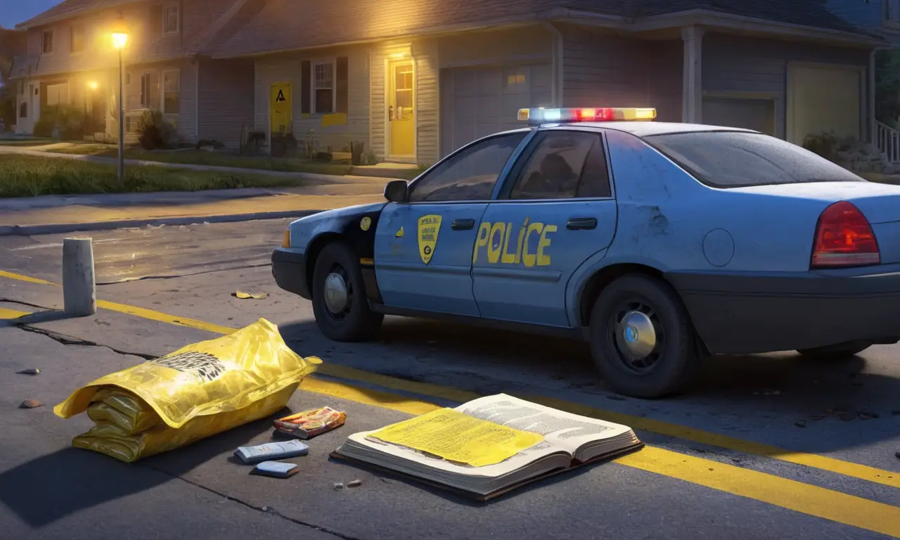 Una escena de investigación policial con detalles inquietantes