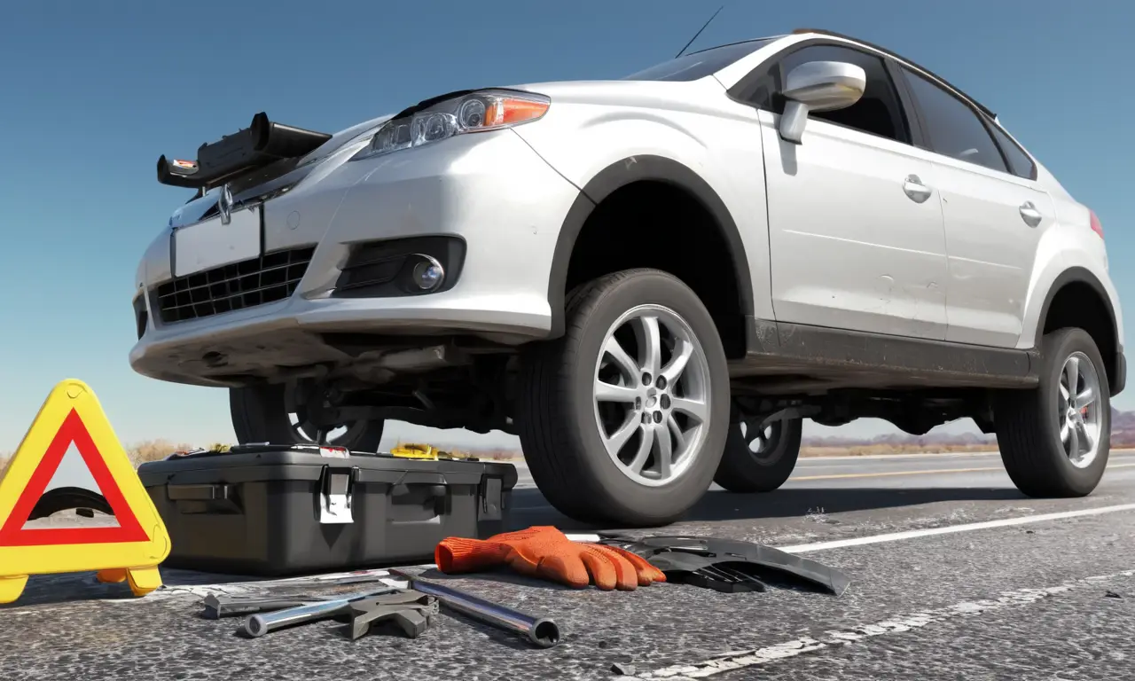 Un percance automovilístico en medio del tráfico