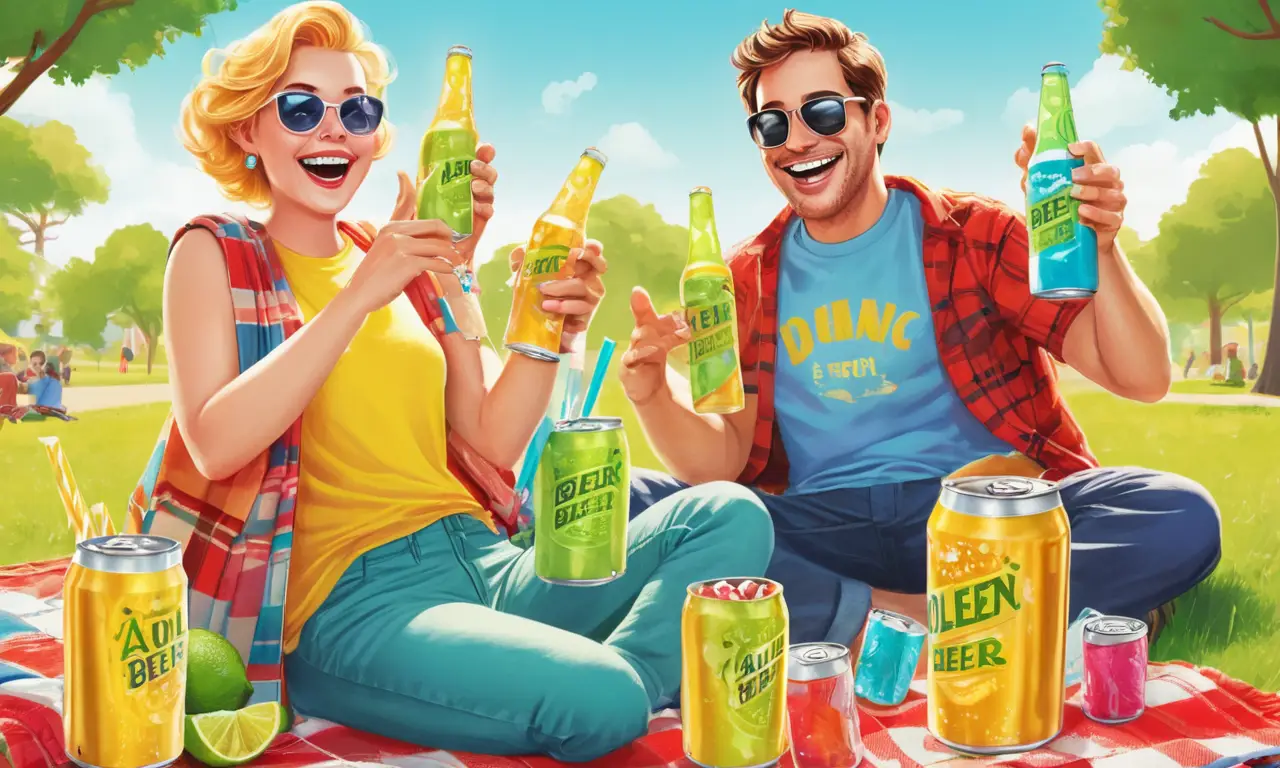 Un día soleado de amigos, cerveza y risas
