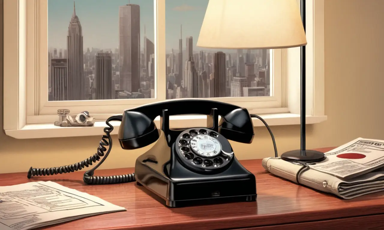Un oficinista está a punto de hacer una llamada telefónica