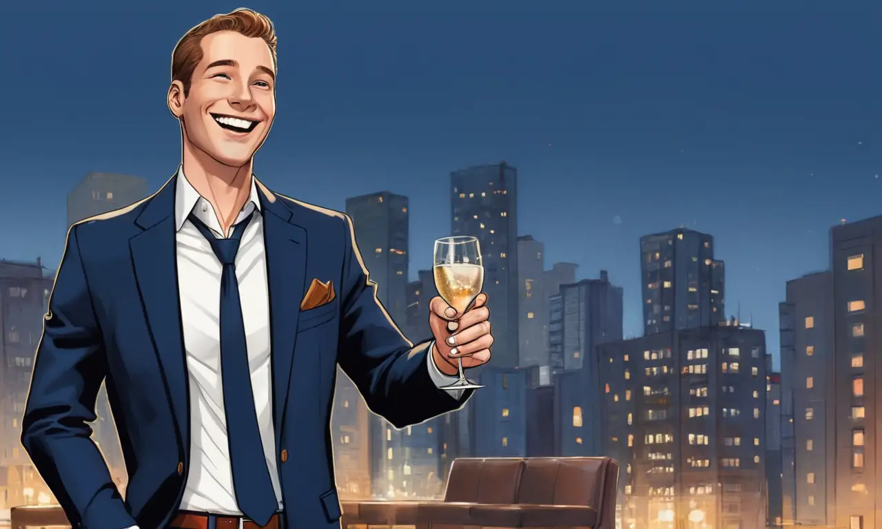 Un hombre elegante disfruta de una fiesta sofisticada