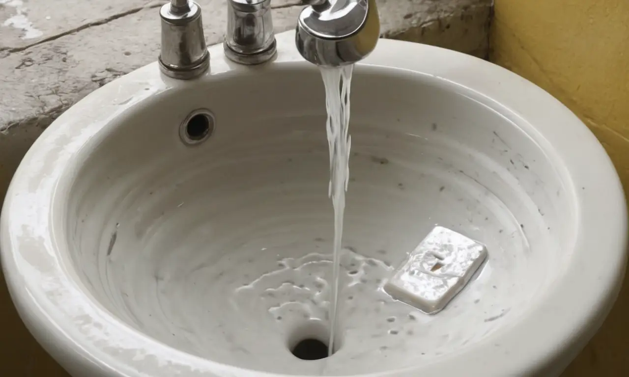 Un lavabo sucio y con riesgo de atasco